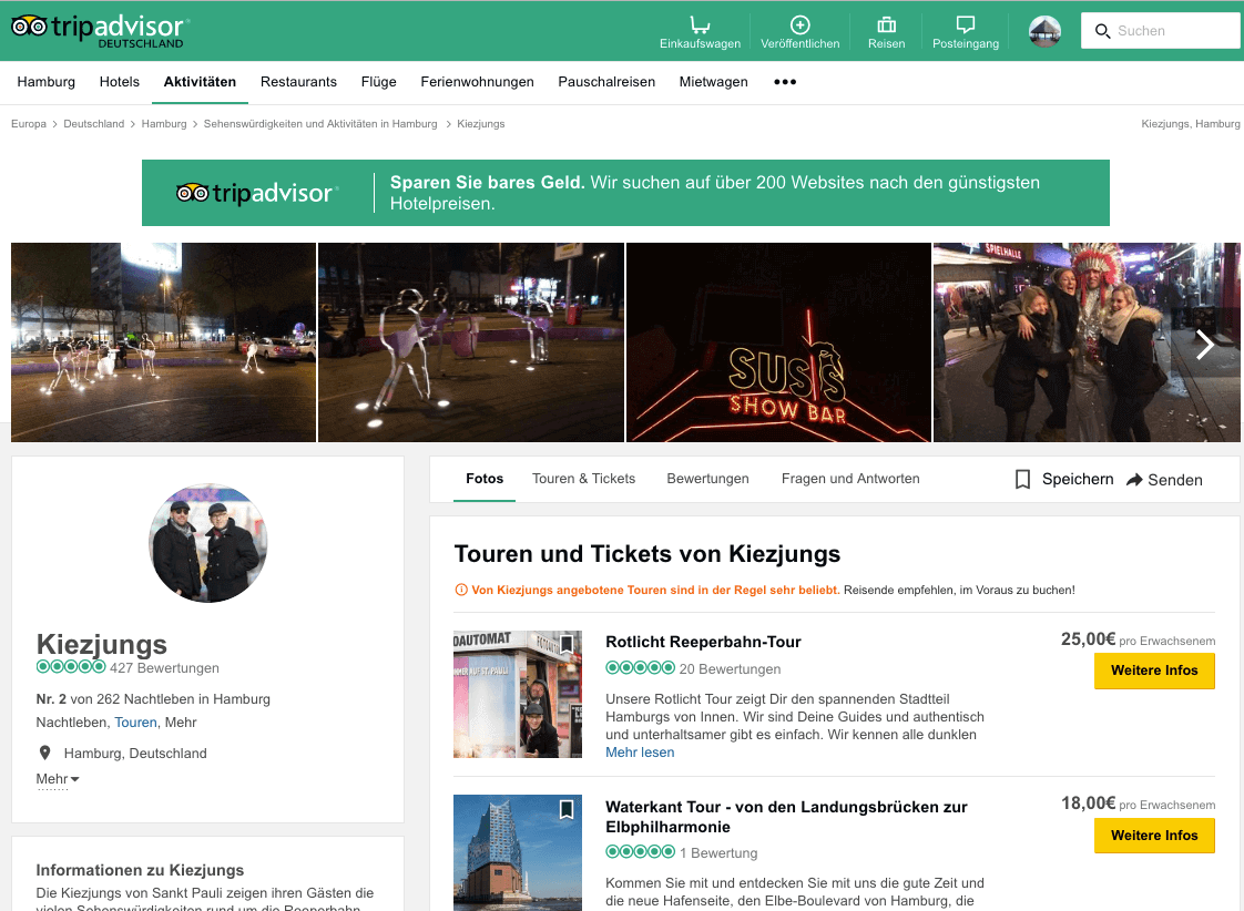 Tripadvisor Aktivitäten direkt buchen
