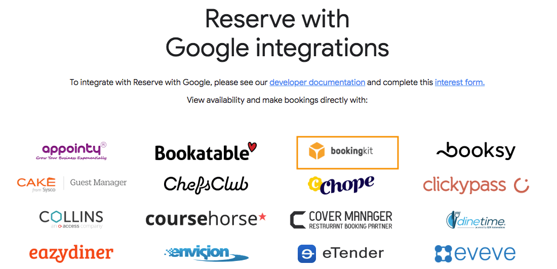 Reserve with Google und bookingkit 