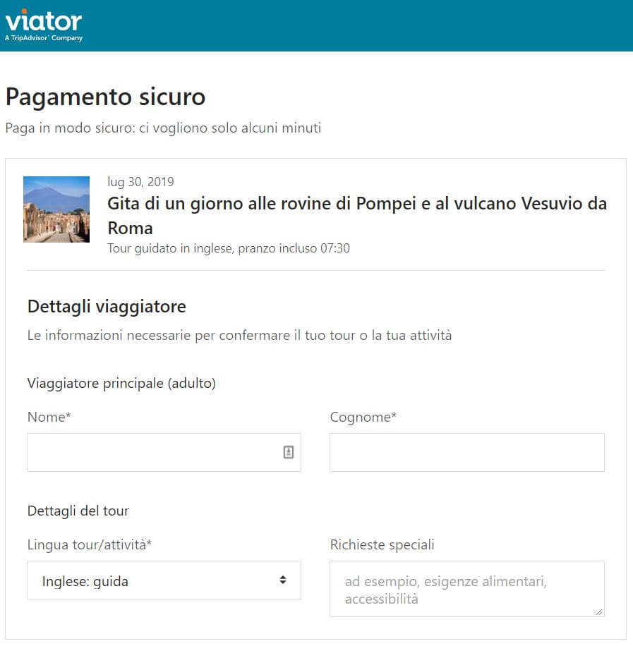 viator pagamento 