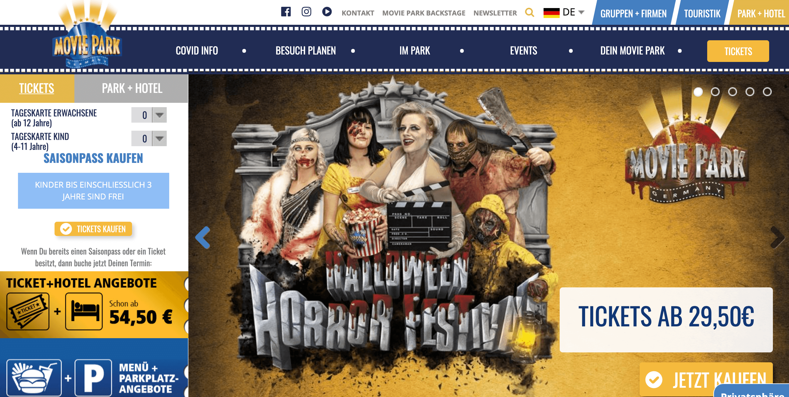 bookingkit 7 einfache Tipps für Halloween Movie Park