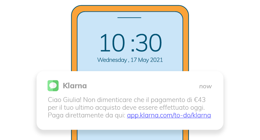 Klarna notifica di pagamento